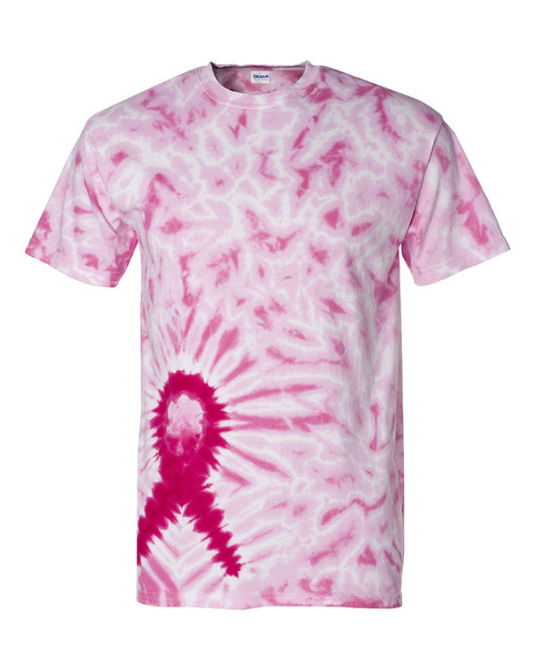 Cancer Ribbon Tie-Dyed T-shirt - Image 2