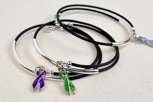 Survivor Inspire Awareness Wrap Bracelet w/ Ribbon and Year Charm