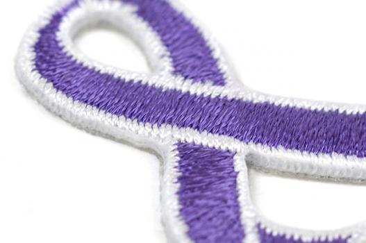 Purple Awareness Ribbon Stickers - Awareness Stick ons - Cancer Awareness  Embroidered Stickers - Purple Appliques