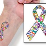 Ribbon of Hope Temporary Tattoo Image