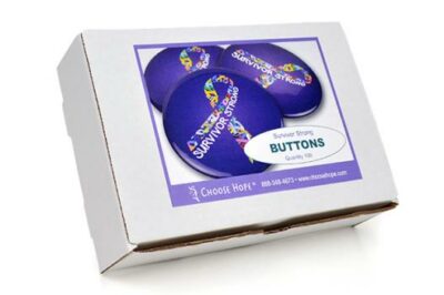 BOX - Survivor Strong Multicolored Button (box of 100) - Image 3
