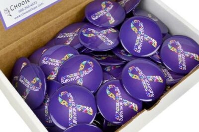 BOX - Survivor Strong Multicolored Button (box of 100) - Image 4
