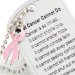 What Cancer Cannot Do® Dog Tag Necklace w/ Ribbon Charm Image