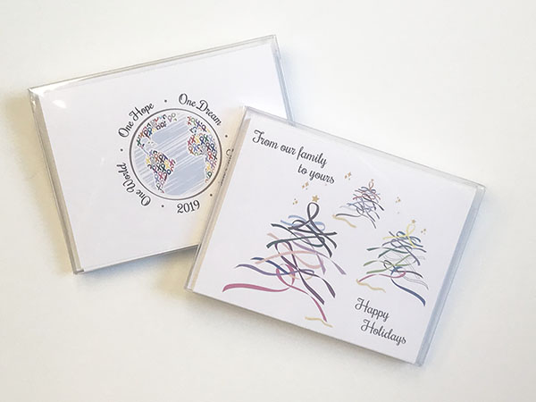 Cancer Ribbon Holiday Cards  8 pack  Choose Hope
