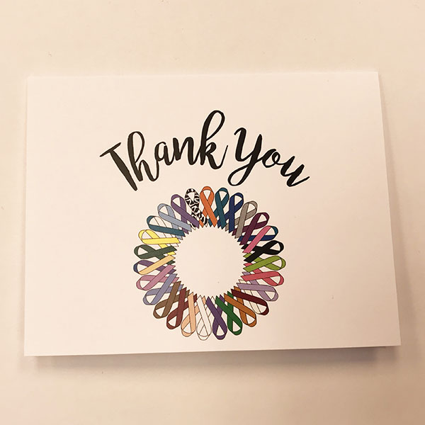 Cancer Ribbon Thank You Cards - 8 pack