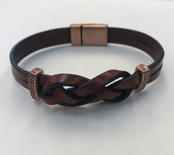 Double Ribbon Leather Cancer Bracelet