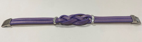 double leather band, ribboned in the middle, purple