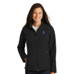 Cancer Awareness Ribbon Ladies Soft Shell Jacket Image