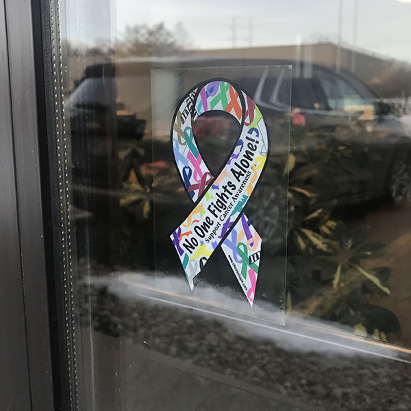 Cancer Ribbon Window Cling