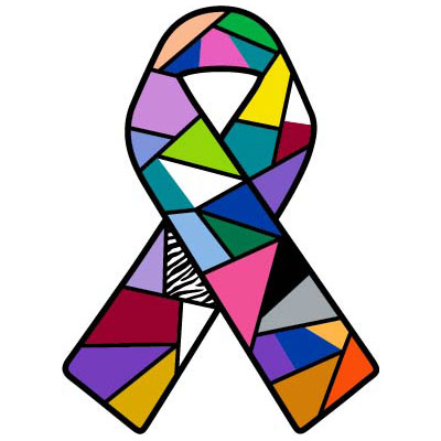 multicolored cancer awareness ribbon