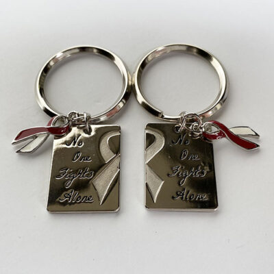 No One Fights Alone® Friendship Keychain w/ Ribbon Charm (Set of 2)