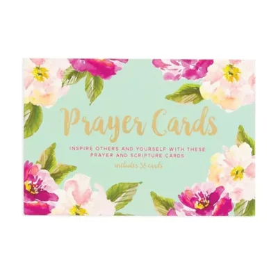 floral prayer card with bible verse printed on it