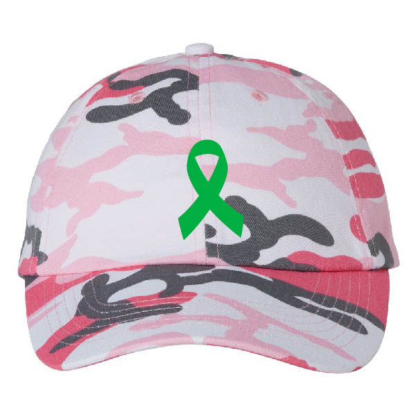 Ribbon Awareness Camo Cap Gallbladder/Bile Duct Cancer – Kelly by Choose Hope