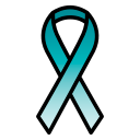 teal fade to white cancer ribbon