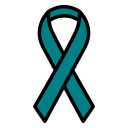 dark teal cancer ribbon