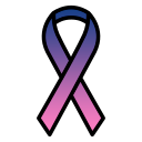 purple fade to pink cancer ribbon