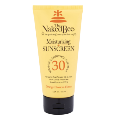 naked bee 30 spf sunscreen in orange blossom honey