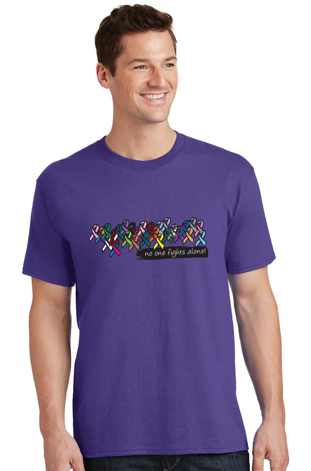 No One Fights Alone® Multicolored Ribbon T-Shirt