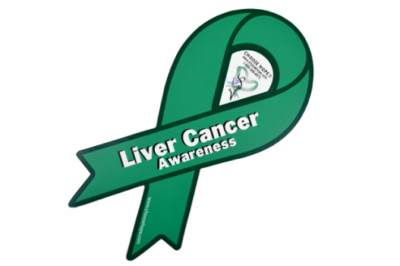 Glittering Emerald Green Cancer Ribbon (Liver)