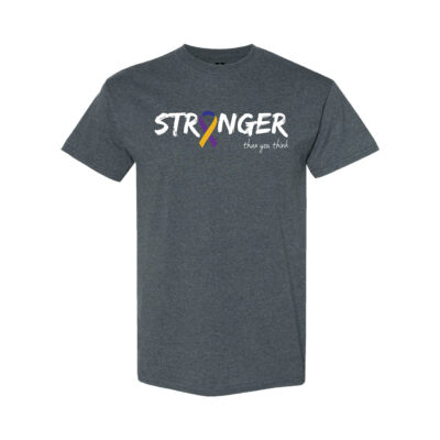 Survivor Strong Cancer Awareness T-shirt with Marigold Blue and Purple ribbon color