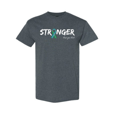 Survivor Strong Cancer Awareness T-shirt with Teal Green and Pink ribbon color