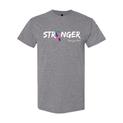 Survivor Strong Cancer Awareness T-shirt with Teal Pink and Blue ribbon color