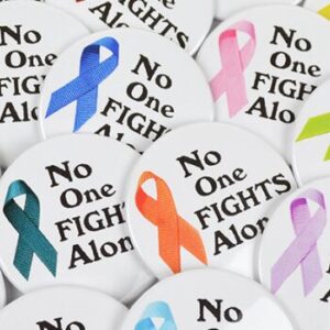 No One Fights Alone® Cancer Awareness Button