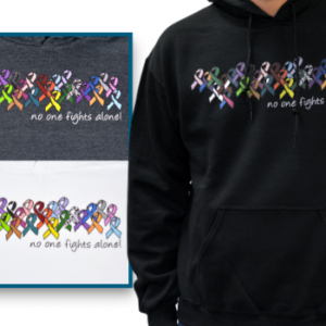 No One Fights Alone® Multicolored Ribbon Hooded Sweatshirt