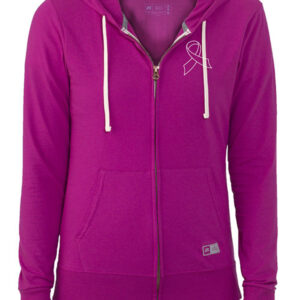 Pink Cancer Ribbon Full-Zip Hoodie