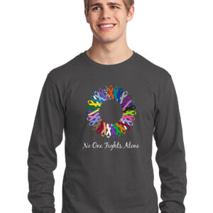 Circle of Hope Multicolored Ribbon No One Fights Alone® Long Sleeve T-Shirt