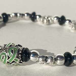 Floral Cancer Awareness Ribbon Bracelet