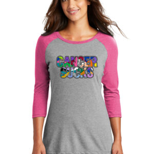 Multicolored Cancer Sucks Ladies Raglan
