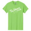 No One Fights Alone® Cancer Research T-Shirt shirt color Lime with white No One Fights Alone Cancer Awareness ribbon design printed on the t-shirt in white.