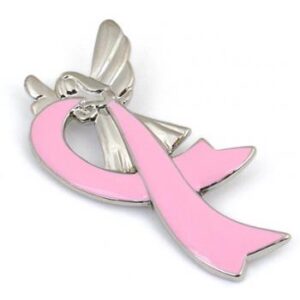 Group image of our Angel Ribbon Pin representing a variety of cancer awareness colors