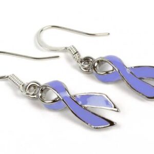 Cancer Awareness Ribbon Enamel Earrings in 32 colors supporting all cancer types