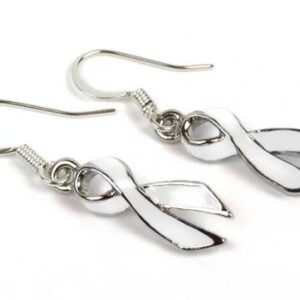 Cancer Awareness Ribbon Enamel Earrings in 32 colors supporting all cancer types