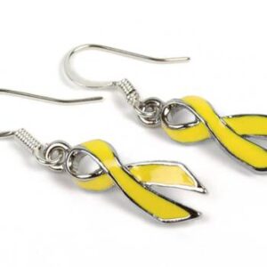 Cancer Awareness Ribbon Enamel Earrings in 32 colors supporting all cancer types