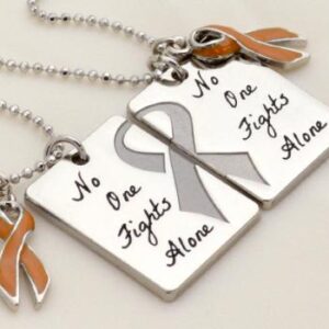 No One Fights Alone® Friendship Necklace w/ Ribbon Charm (Set of 2)