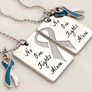 No One Fights Alone® Friendship Necklace w/ Ribbon Charm (Set of 2)