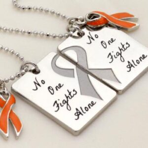 No One Fights Alone® Friendship Necklace w/ Ribbon Charm (Set of 2)