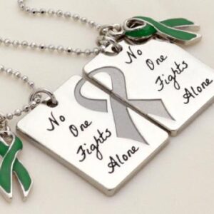No One Fights Alone® Friendship Necklace w/ Ribbon Charm (Set of 2)