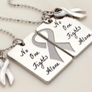 No One Fights Alone® Friendship Necklace w/ Ribbon Charm (Set of 2)