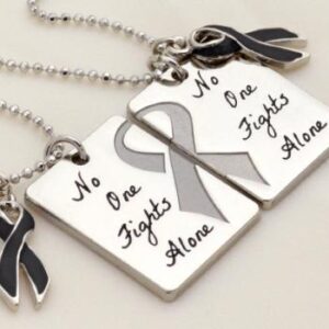 No One Fights Alone® Friendship Necklace w/ Ribbon Charm (Set of 2)