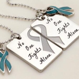 No One Fights Alone® Friendship Necklace w/ Ribbon Charm (Set of 2)