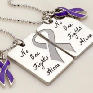 No One Fights Alone® Friendship Necklace w/ Ribbon Charm (Set of 2)
