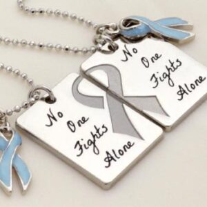 No One Fights Alone® Friendship Necklace w/ Ribbon Charm (Set of 2)