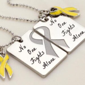 No One Fights Alone® Friendship Necklace w/ Ribbon Charm (Set of 2)