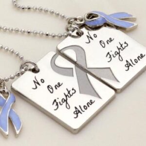 No One Fights Alone® Friendship Necklace w/ Ribbon Charm (Set of 2)