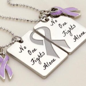 No One Fights Alone® Friendship Necklace w/ Ribbon Charm (Set of 2)