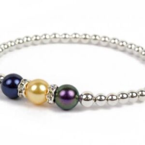 image showing a group photo of various colors of our pearls of hope cancer awareness bracelet